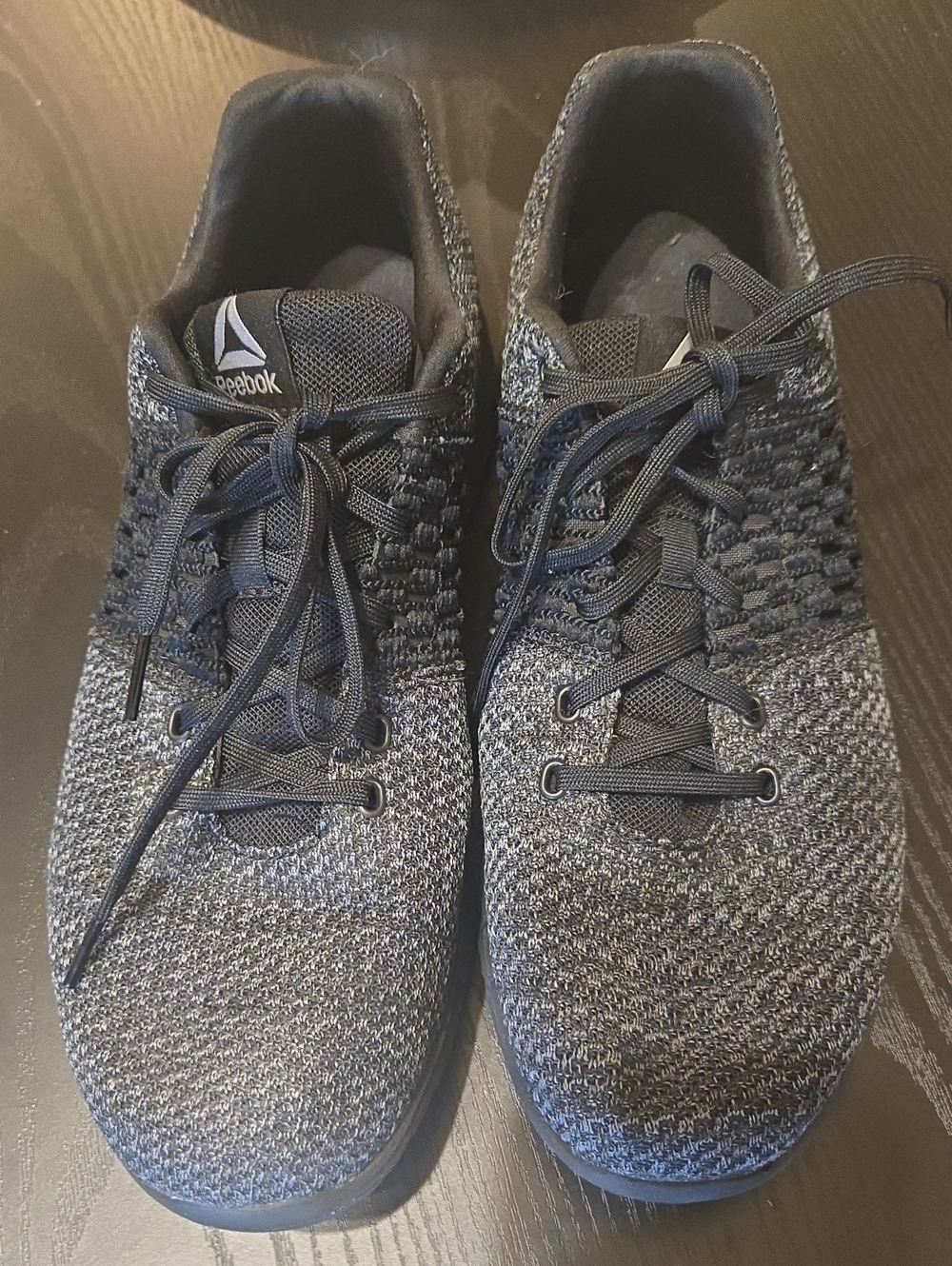 Reebok Men’s Print Run Ultraknit  Sneakers — Black & Gray